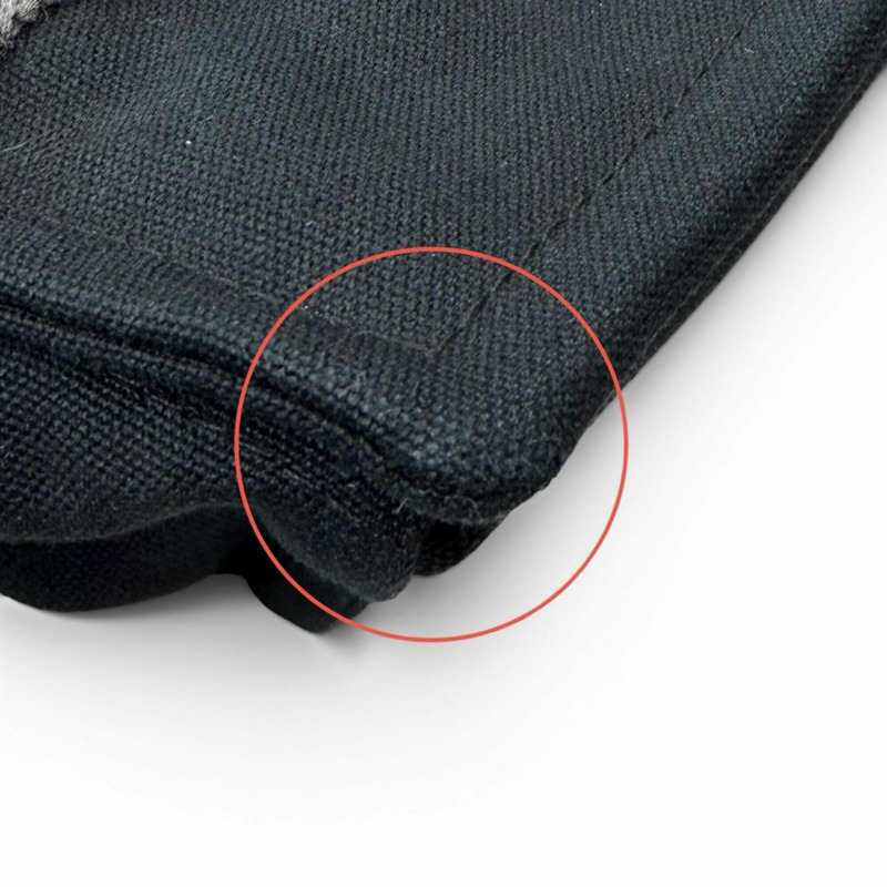 愛馬仕 Fourre-Tout Bassas PM 女士單肩包，100% 純棉材質，銀色五金配件，Sellier 紐扣，黑色，法國製造-12