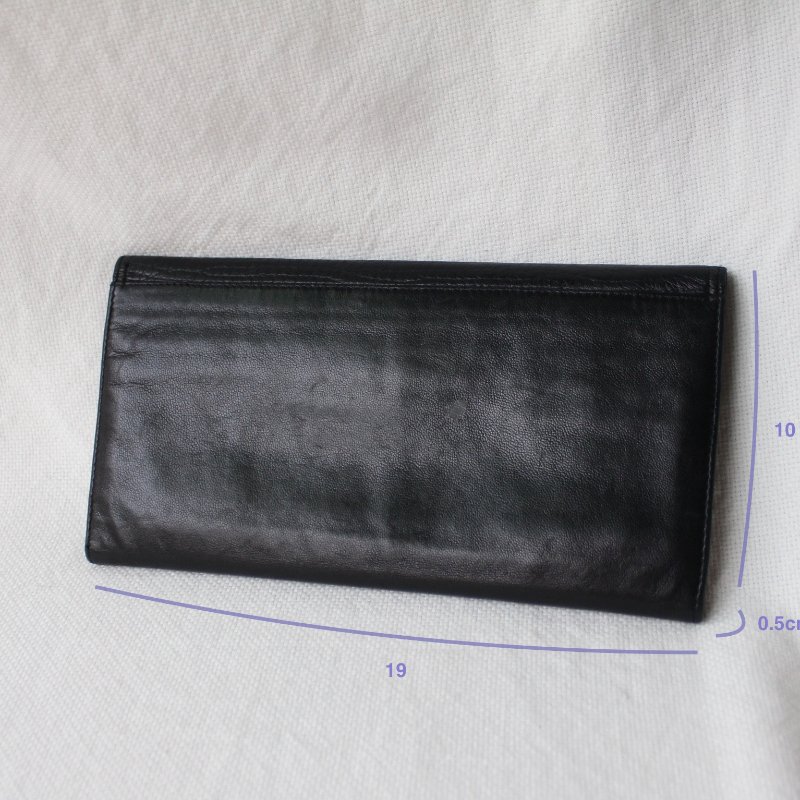 Christian Dior迪奧黑色羊皮古董長夾-4