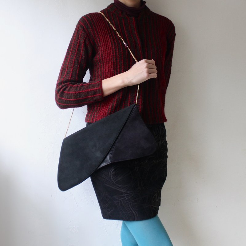 /罕見/Loewe黑色麂皮變形古董包-1