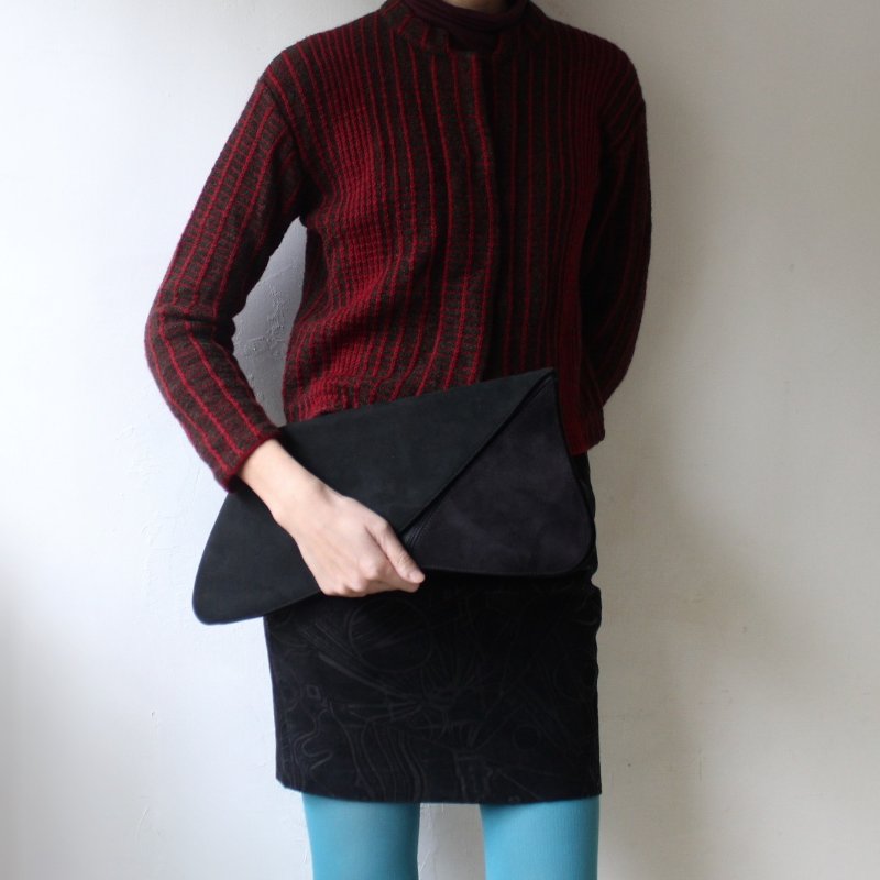 /罕見/Loewe黑色麂皮變形古董包-3