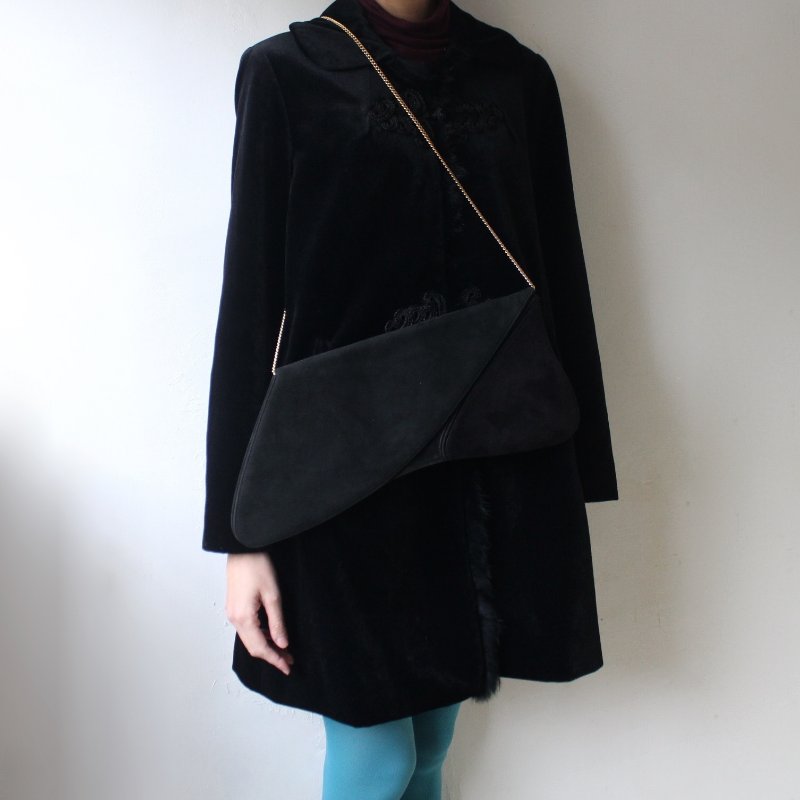 /罕見/Loewe黑色麂皮變形古董包-5