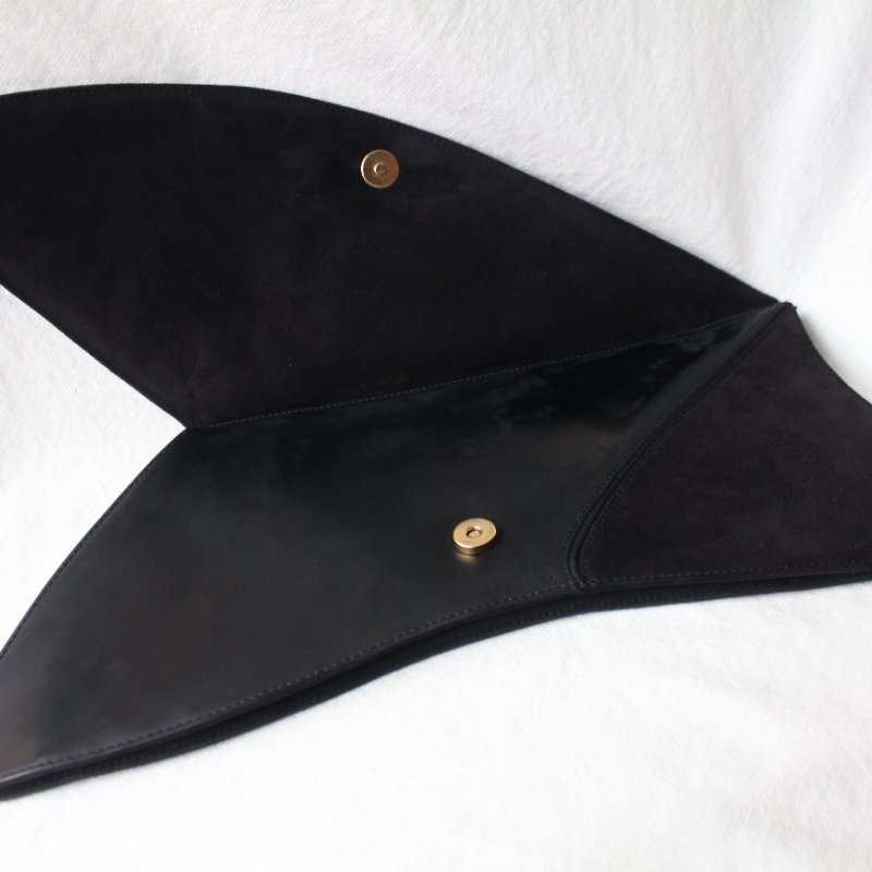 /罕見/Loewe黑色麂皮變形古董包-12