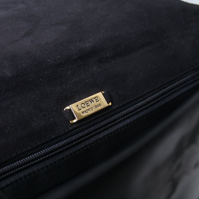 /罕見/Loewe黑色麂皮變形古董包-13