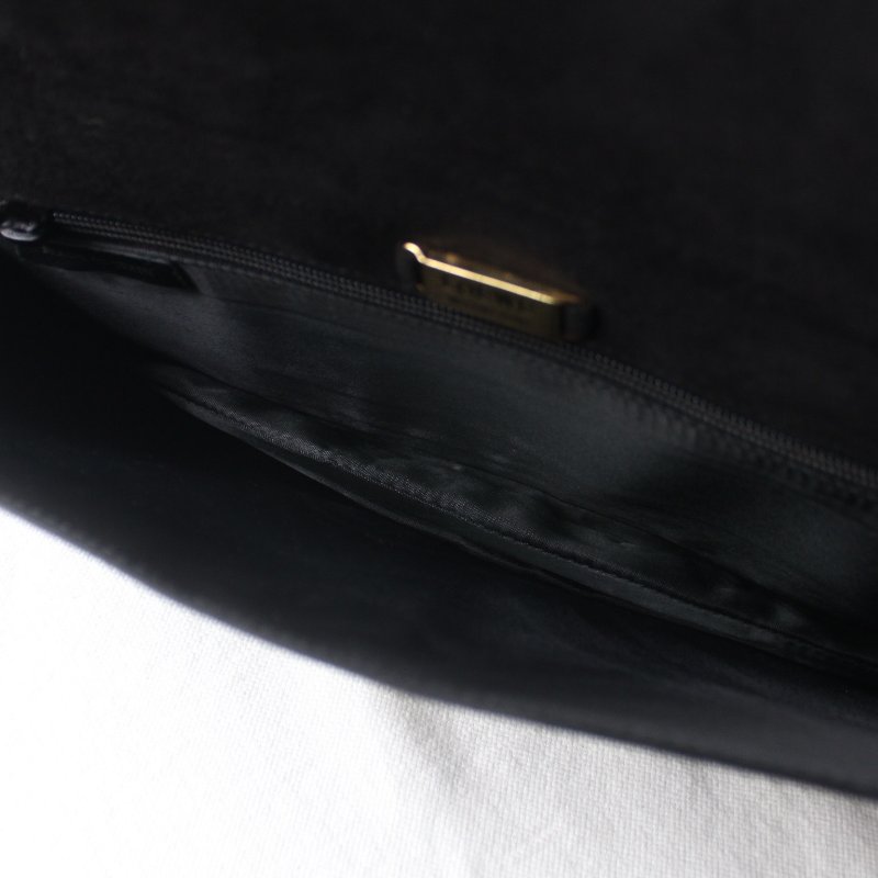 /罕見/Loewe黑色麂皮變形古董包-15