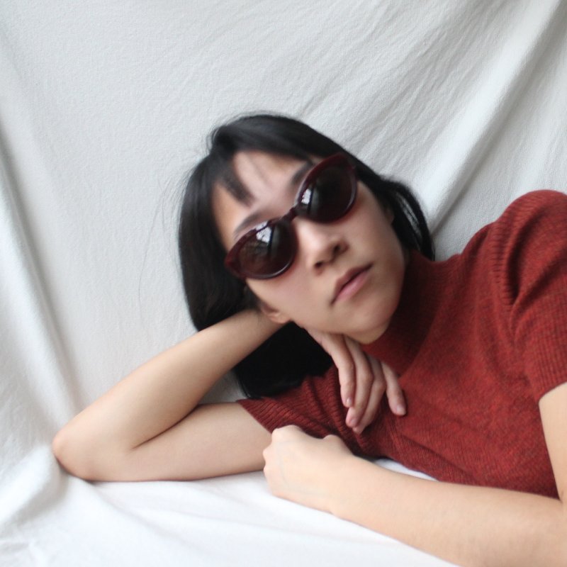 Bally紅紫色復古貓眼墨鏡-4