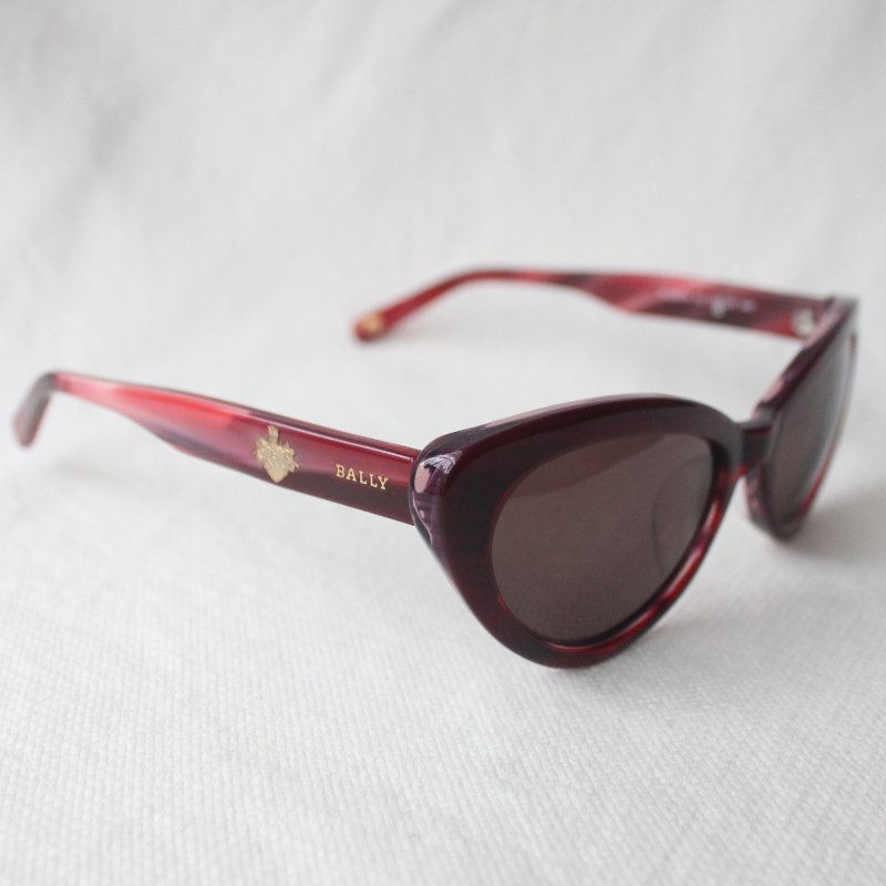 Bally紅紫色復古貓眼墨鏡-9
