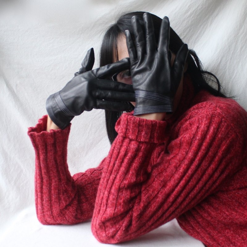 /庫存新品/Christian Dior黑色羊皮手套-10