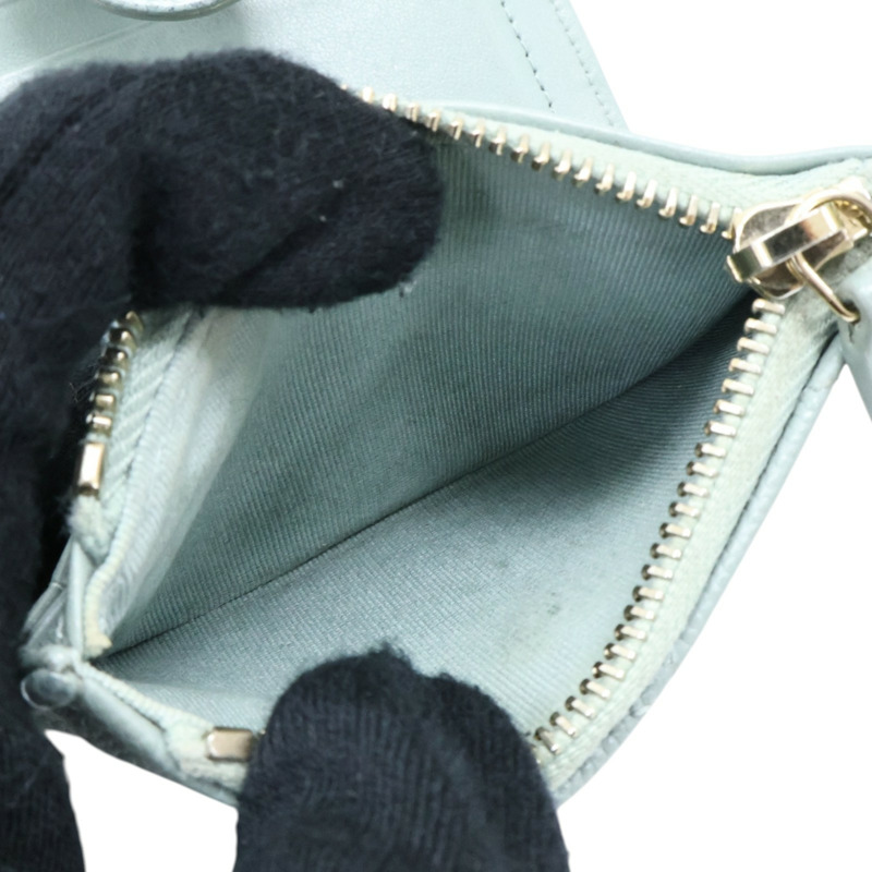 灰色牛皮 扣式 短夾【CHANEL 香奈兒】 AP1928-3