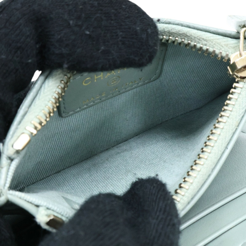 灰色牛皮 扣式 短夾【CHANEL 香奈兒】 AP1928-4