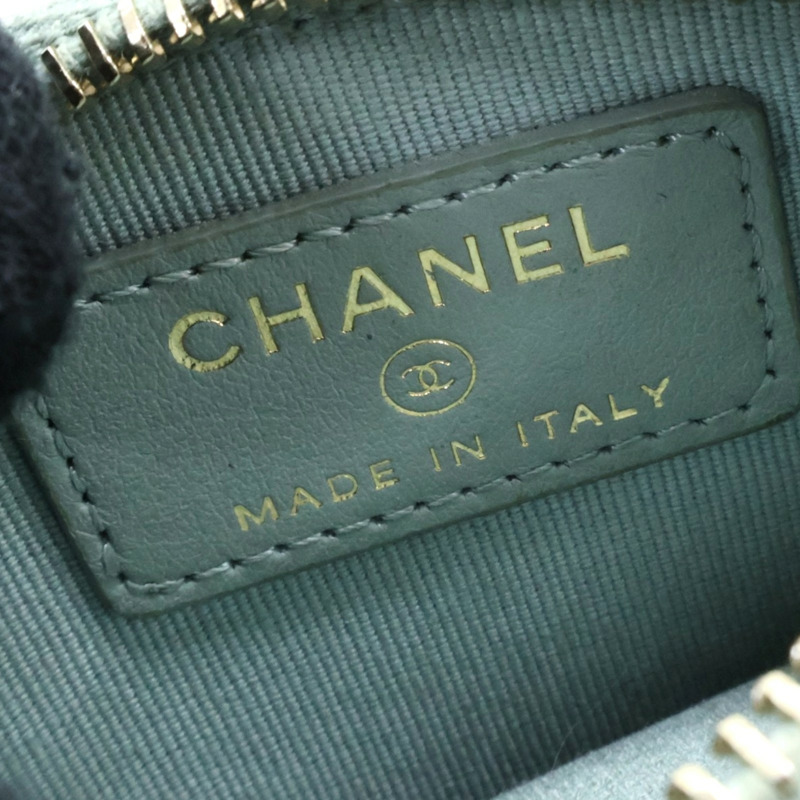 灰色牛皮 扣式 短夾【CHANEL 香奈兒】 AP1928-5