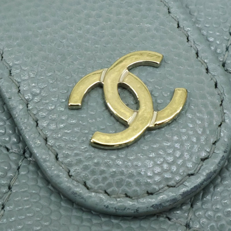 灰色牛皮 扣式 短夾【CHANEL 香奈兒】 AP1928-7