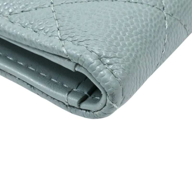 灰色牛皮 扣式 短夾【CHANEL 香奈兒】 AP1928-9