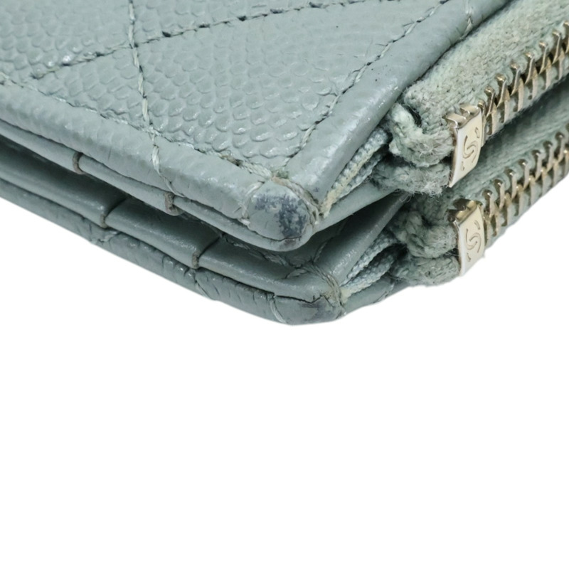 灰色牛皮 扣式 短夾【CHANEL 香奈兒】 AP1928-11