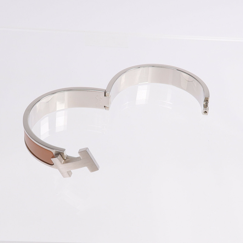 HERMES 金屬/琺瑯Clic HH Bracelet手鐲-7