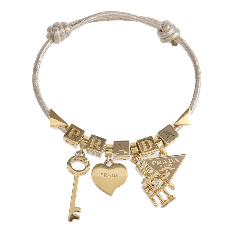 PRADA 金屬/Nappa皮革Bracelet手帶-3