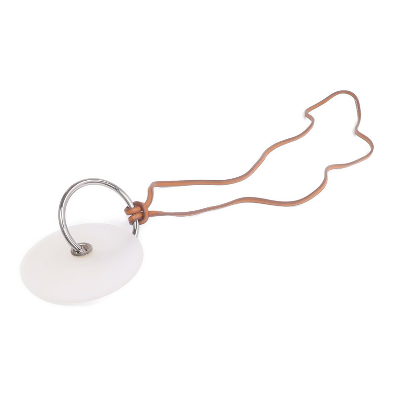 HERMES Barenia皮革Pendentif EN Cristal項鍊Fauve-2