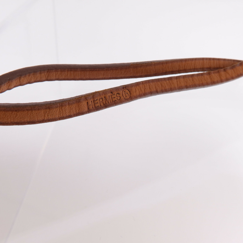 HERMES Barenia皮革Pendentif EN Cristal項鍊Fauve-6