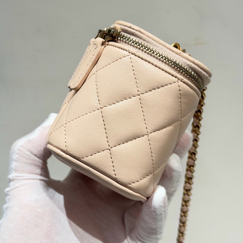 香奈兒/Chanel 金球裸粉色化粧盒鏈條包-2