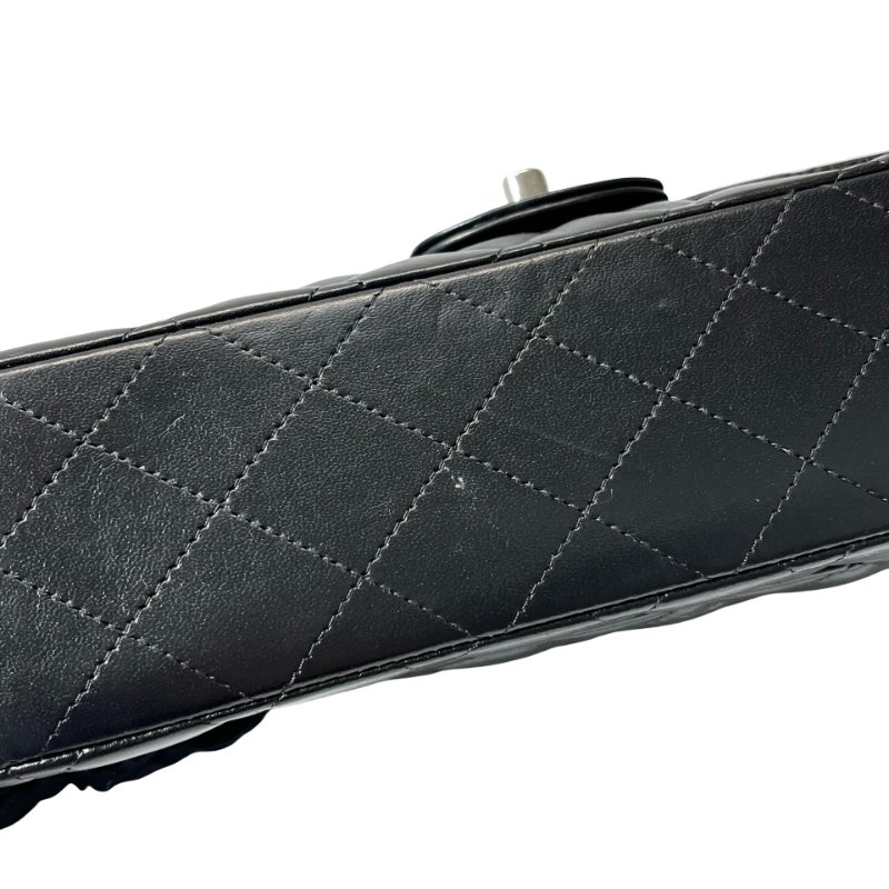 Used CHANEL Lambskin Leather CF 25 Shoulder Bag Black PHW-3