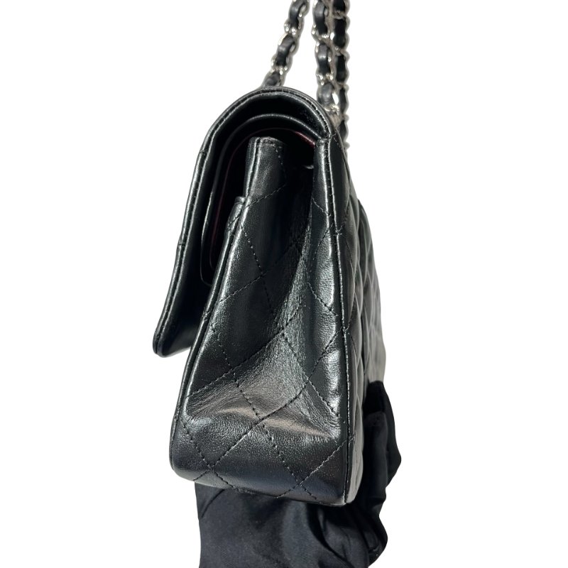 Used CHANEL Lambskin Leather CF 25 Shoulder Bag Black PHW-5