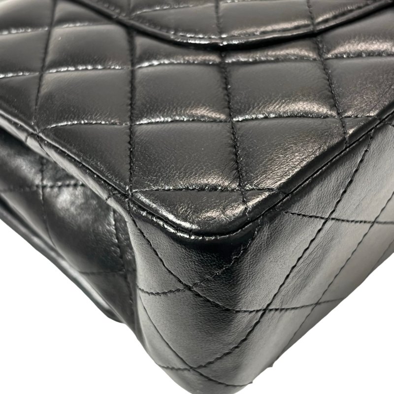 Used CHANEL Lambskin Leather CF 25 Shoulder Bag Black PHW-6