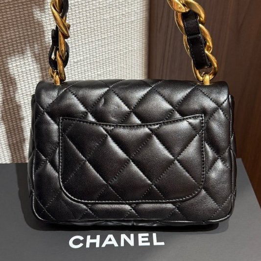 芯片款 香奈兒/Chanel 黑金粗鏈條方胖子-1