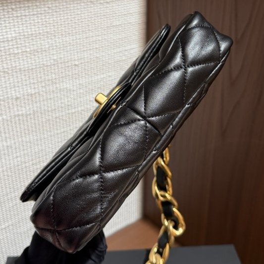 芯片款 香奈兒/Chanel 黑金粗鏈條方胖子-3