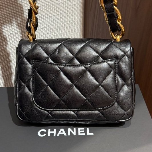 芯片款 香奈兒/Chanel 黑金粗鏈條方胖子-6