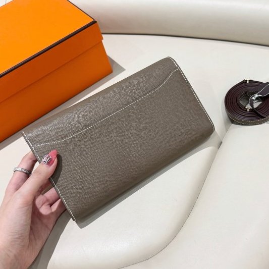 近新品 Hermes愛馬仕 康康 大象灰金扣-1