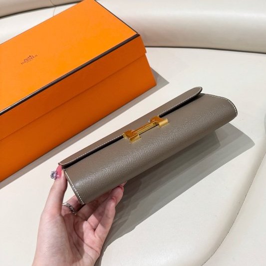 近新品 Hermes愛馬仕 康康 大象灰金扣-7