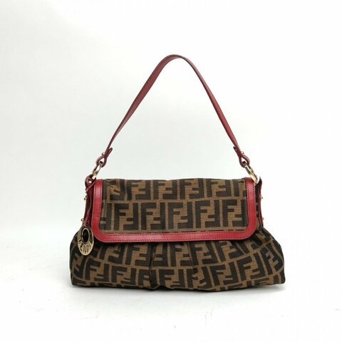 FENDI 老花帆布中古腋下包肩背包