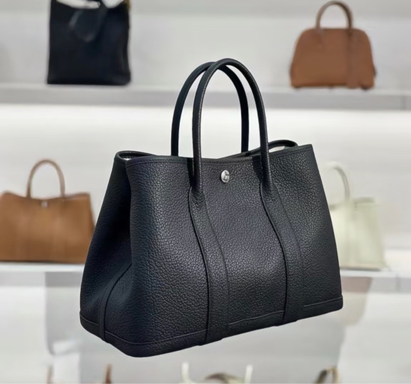 「JL精品代購」9新 愛馬仕黑色全皮花園30-3