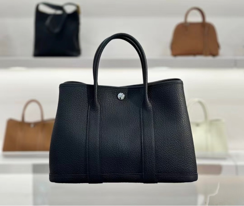 「JL精品代購」9新 愛馬仕黑色全皮花園30-4