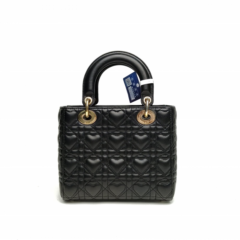 DIOR Lady戴妃包四格徽章黑色羊皮金扣2021肩背包-2