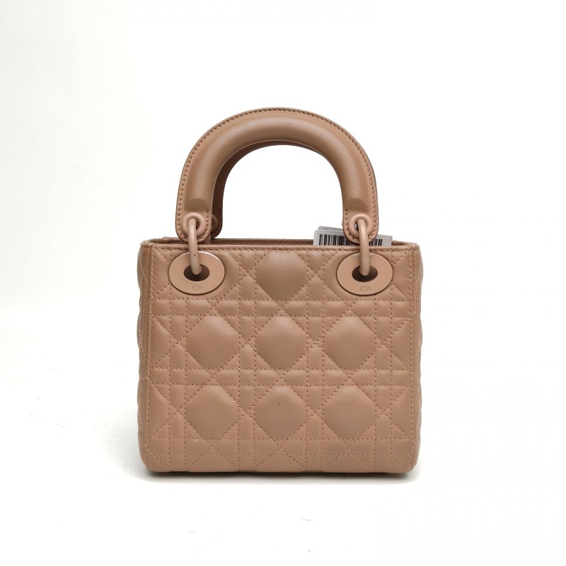 DIOR Lady戴妃包三格豆沙粉牛皮粉扣2020肩背包-2