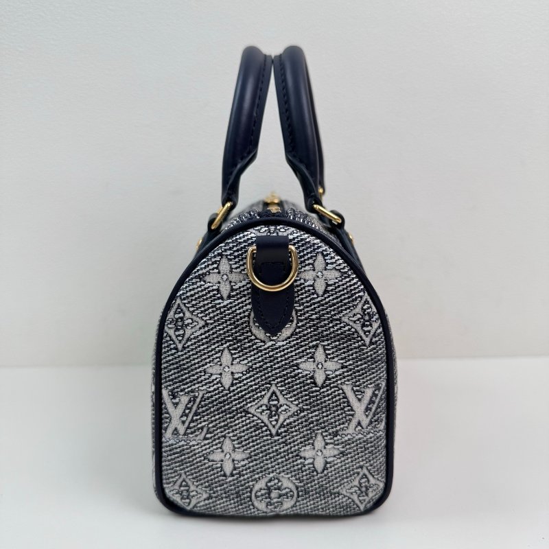 路易威登/Louis Vuitton Speedy 海軍藍老花手提斜背包-2