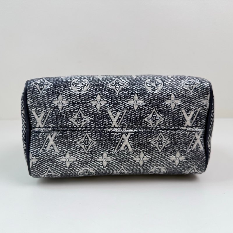 路易威登/Louis Vuitton Speedy 海軍藍老花手提斜背包-5