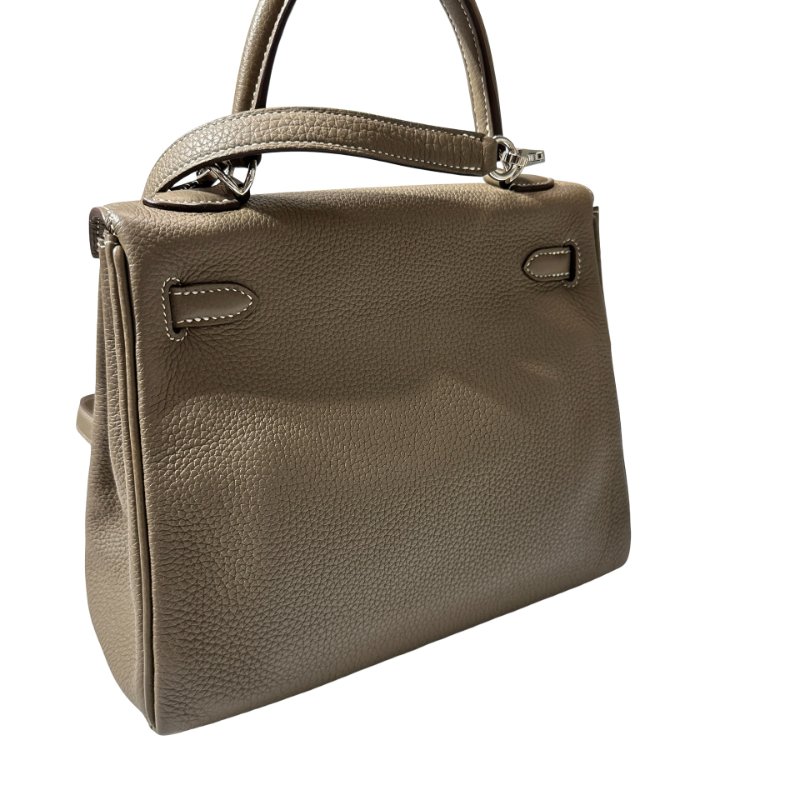 Used HERMÈS Kelly 25 Two Way Shoulder Bag Etoupe (18) PHW-6