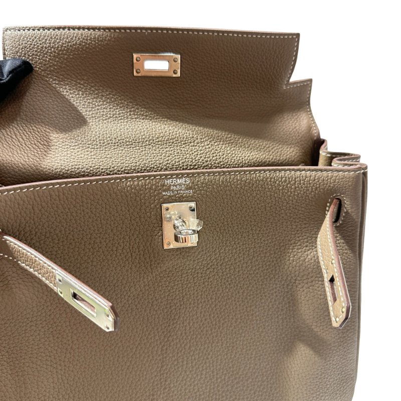 Used HERMÈS Kelly 25 Two Way Shoulder Bag Etoupe (18) PHW-11