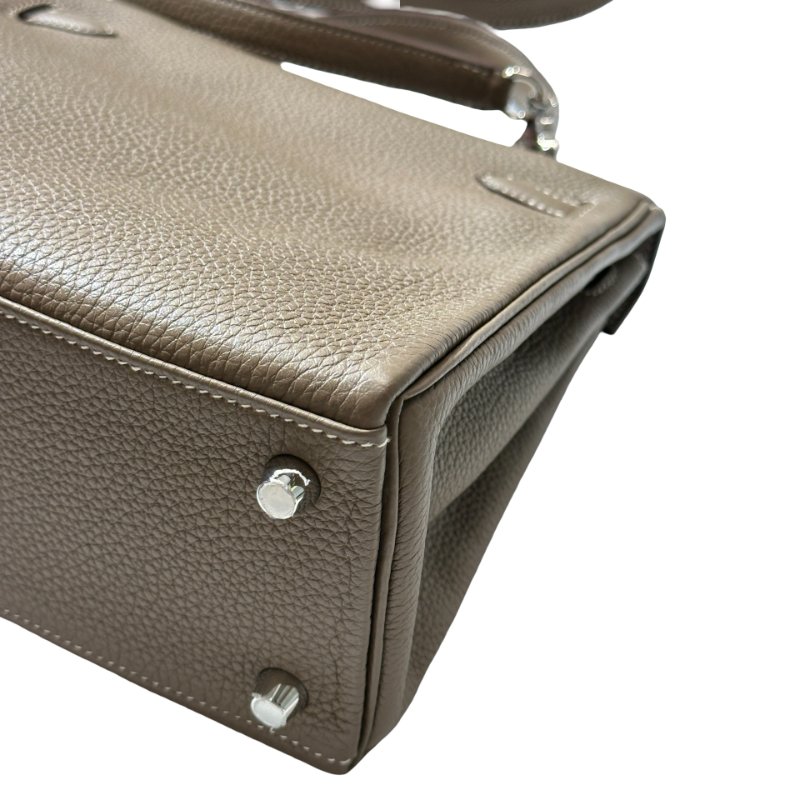 Used HERMÈS Kelly 25 Two Way Shoulder Bag Etoupe (18) PHW-13