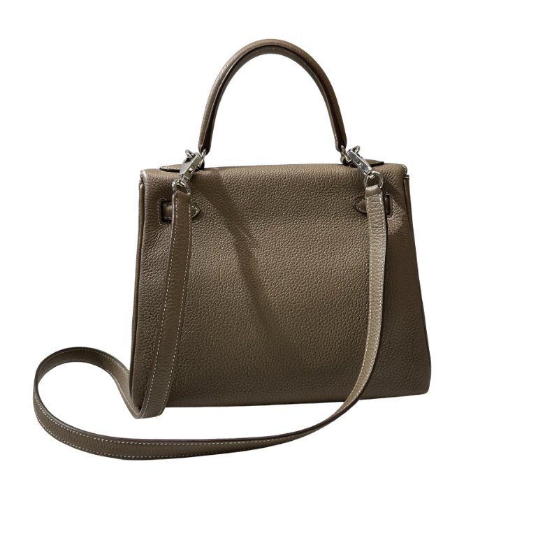 Used HERMÈS Kelly 25 Two Way Shoulder Bag Etoupe (18) PHW-14