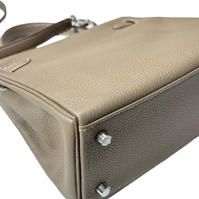 Used HERMÈS Kelly 25 Two Way Shoulder Bag Etoupe (18) PHW-17