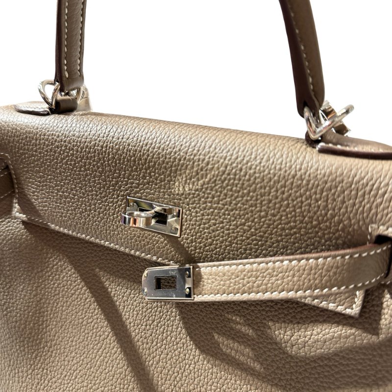 Used HERMÈS Kelly 25 Two Way Shoulder Bag Etoupe (18) PHW-19