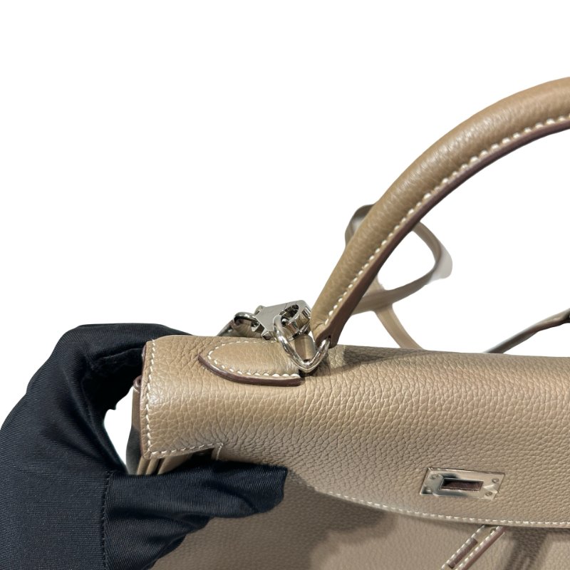 Used HERMÈS Kelly 25 Two Way Shoulder Bag Etoupe (18) PHW-20