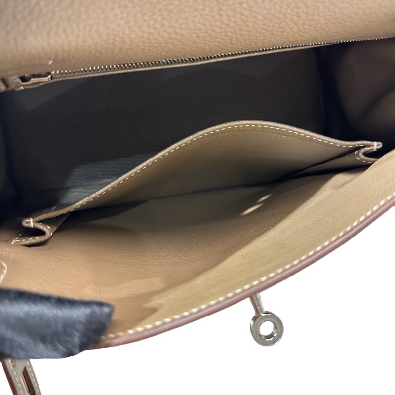 Used HERMÈS Kelly 25 Two Way Shoulder Bag Etoupe (18) PHW-22