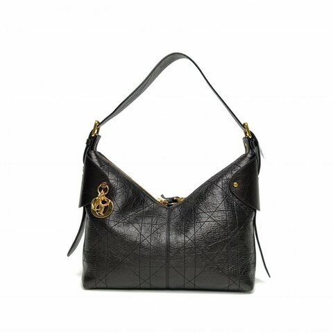 DIOR 26S大號Voyage藤格紋手袋黑色金扣2025肩背包