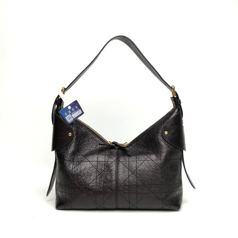 DIOR 26S大號Voyage藤格紋手袋黑色金扣2025肩背包-2