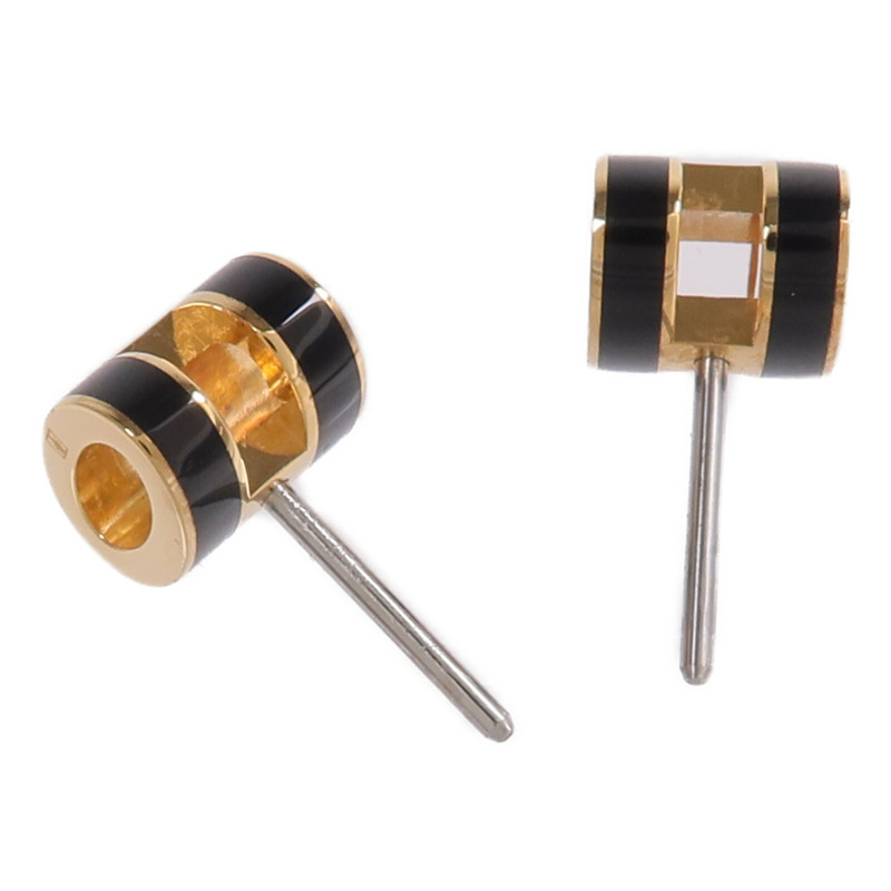 HERMES 金屬Mini Pop H Earrings耳環Noir-3