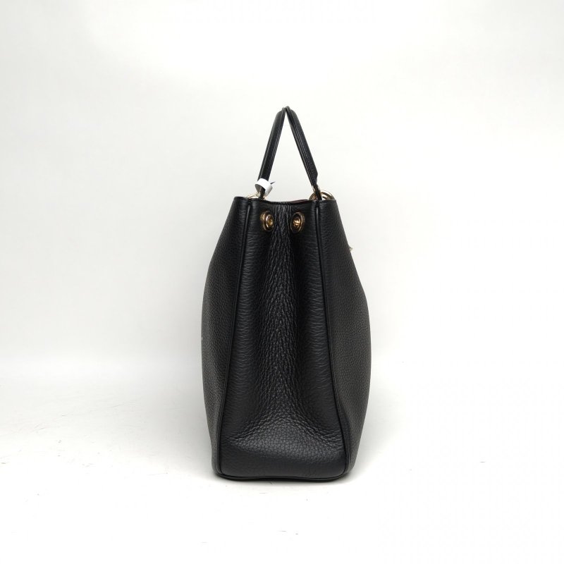 DIOR VIP大號38黑色牛皮金扣2013肩背包-3