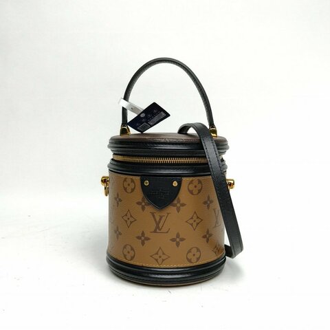 LOUIS VUITTON CANNES圓桶包拼色PVC晶片老花肩背包